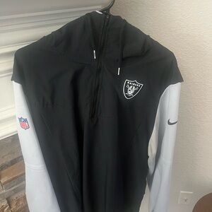 Raiders Black and Gray Coaching On Field Pullover Jacket